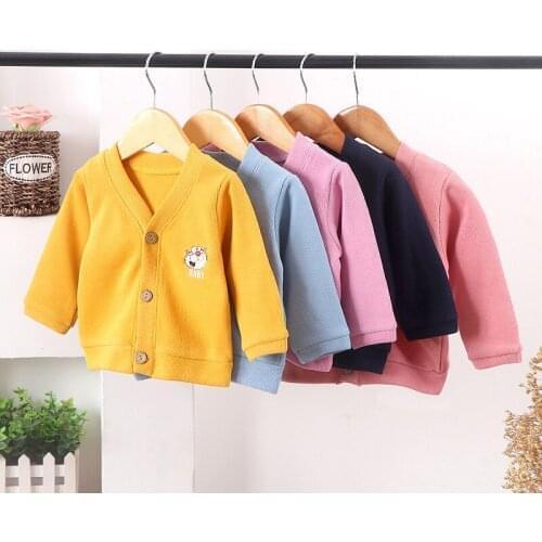 Kids' Overcoat Spring New Style Boys’ Cardigan Girls Long Sleeve Unlined Top Infants Knitted Coat