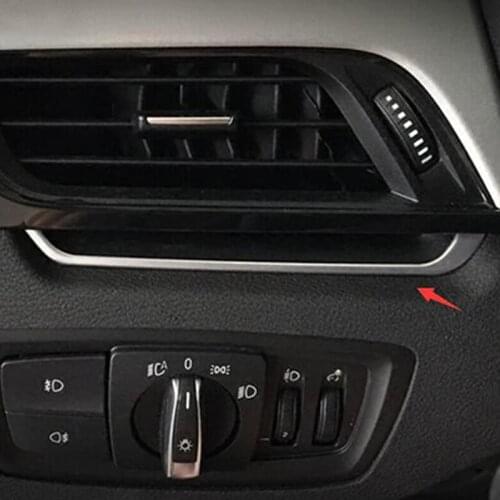 For BMW X1 F48 2016 2017 2018 Car Accessories Stainless Steel Car Air Conditioner Outlet Strip Decoration Cover Trim Car Styling