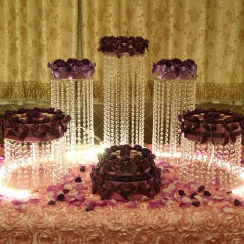 DZ5Pcs Birthday Decoration Wedding Cake Stand Banquet Party Cake Display Master Crystal Table Centerpiece Cake Cupcake Display