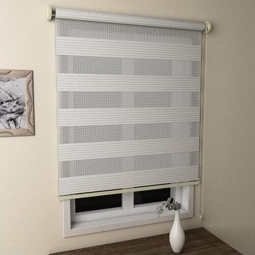 Ivory Ecru Color Zebra Roller Blinds Custom Double Layer Office Home Living Room Window Kitchen Bedroom customized size Curtain