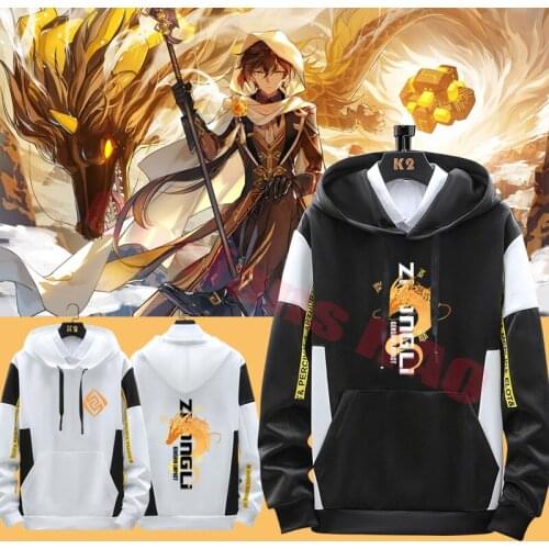 Genshin Impact Cosplay Costume ZhongLi Long sleeve Fashion jacket coat Game clothes Unisex Zhong Li Hoodie Hooded Sweatshirt
