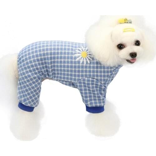 Lovely New Small Dogs Pajamas For Pet Dogs Cat Clothes Puppy Jumpsuit For Dog Coat For Chihuahua Dogs Plaid Clothing