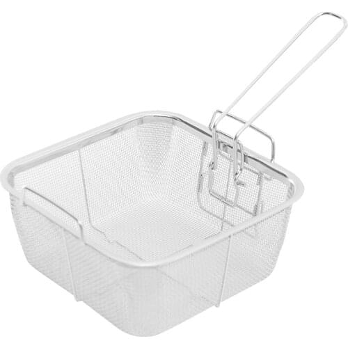 Mini Chips Cooking French Fries With Handle Stainless Steel Hanging Mesh Kitchen Portable Square Frying Basket Oil Strainer Tool