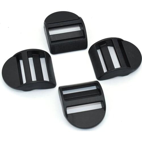 Plastic Black Sliplock Buckle Crooked Buckles Strap Adjuster Slide Slider Webbing Straps Buckle Strap Adjuster for Backpack