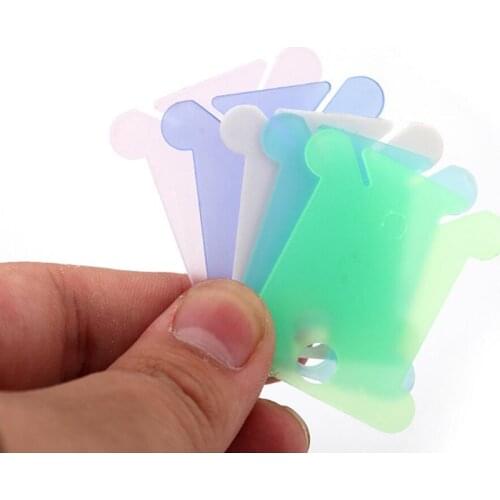 Oneroom Color Random 100 pcs Plastic Thread Bobbins for Embroidery Floss Craft Storage Holder board Card