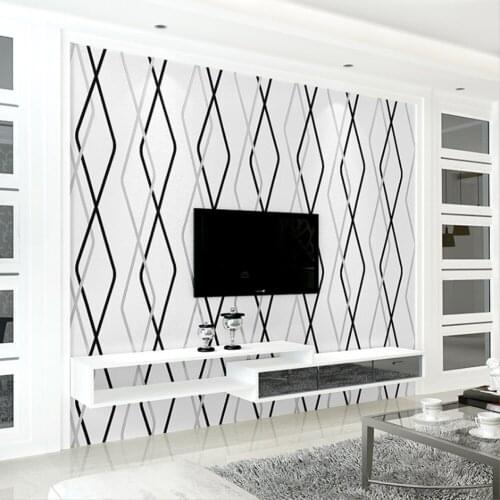 Q QIHANG Modern Minimalist 3D Geometric Curve Stripe Bedroom TV Background Non-woven Wallpaper 0.53m*10m=5.3m2