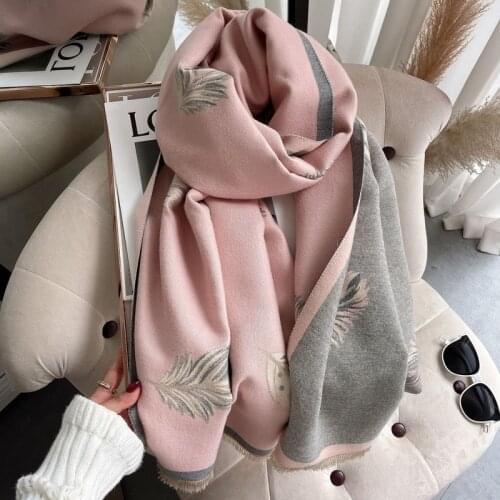 2021 Luxury Women Winter Scarf Shawl Pshmina Cashmere Warm Scarves Thick Blanket Print Female Design Bufanda Stoles