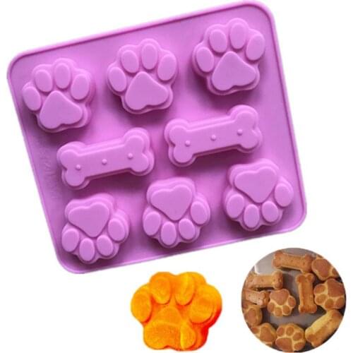 Creative Dog Bone Dog Footprint Cake Mold 2-in-1 Silicone Baking Mold Food Grade Silicone Material Mould Baking Tool