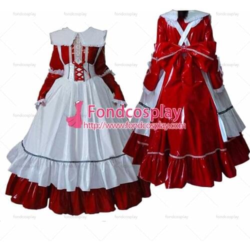 Sissy lockable PVC Maid Dress maid vinyl Uniform Tailor-Made[G1634]