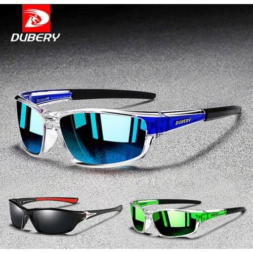 DUBERY Outdoor Sport Sunglasses Men Polarized UV400 Mirror Shades Sun Glasses for Men Male Fishing Driving Mens Sunglasses