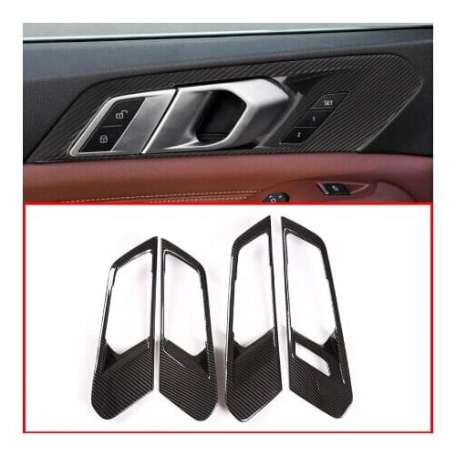 Carbon Fiber For BMW X5 G05 2019 Year Model ABS Car Interior Door Handle Trim Accessories