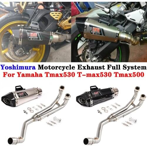 For Yamaha TMAX500 TMAX530 2008-2017 Yoshimura Motorcycle Exhaust Full System Escape Moto Modified Muffler Link Pipe DB Killer