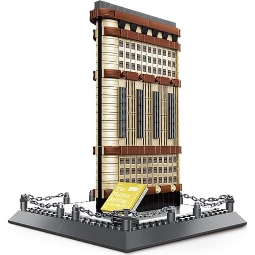 Wange 4220 Famous Architecture New York Flatiron Building Granule Assembled Building Blocks House Model Toy for Children