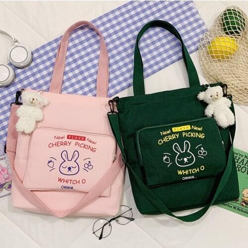 Ladies Totes Shoulder Bag Women Cotton Shopping Women Eco Reusable Shopper Bags Zipper Pocket Canvas messenger Bag