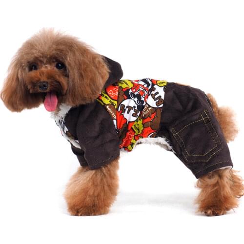 Winter Dog Costume Pet Dog Jumpsuit Coat Jacket Hoodies Poodle Pomeranian Dog Clothes Outfit Puppy Apparel Garment Pet Clothes