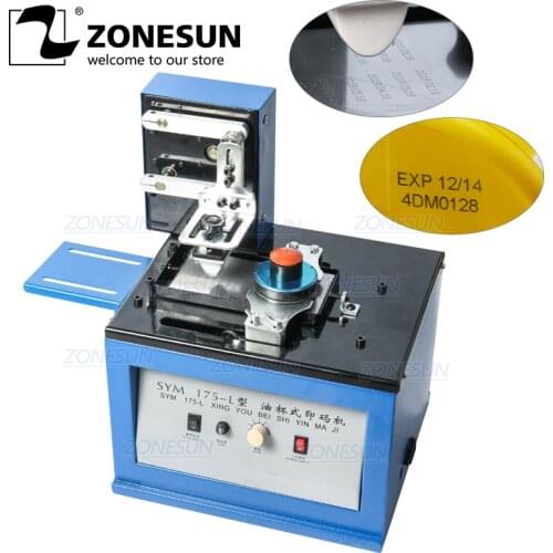 ZONESUN Automatic Pad Printer Electric InkJet Date Pad Printing Machine For Bottle Caps Print LOGO Metal Glass Coding Machine
