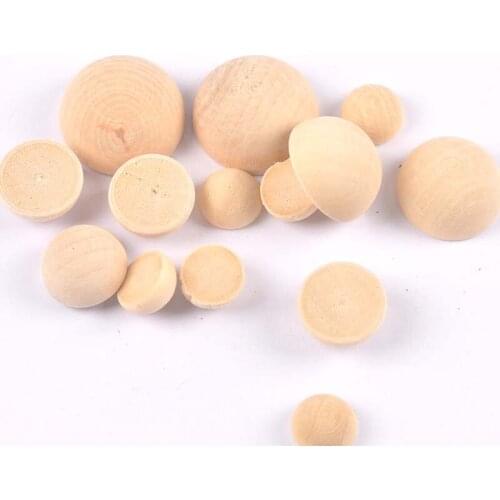 15/20/25/30mm Natural Wood Half-faced Ball Wooden Spacer Beads Craft Supplies For DIY Jewelry Making Scrapbook Accessories m2243