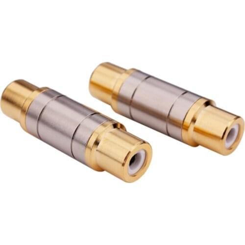 2PCS Gold Plated Dual RCA Connectors Female To Female Jack Socket Straight Adapter Speaker Suitable For Video Audio And So on