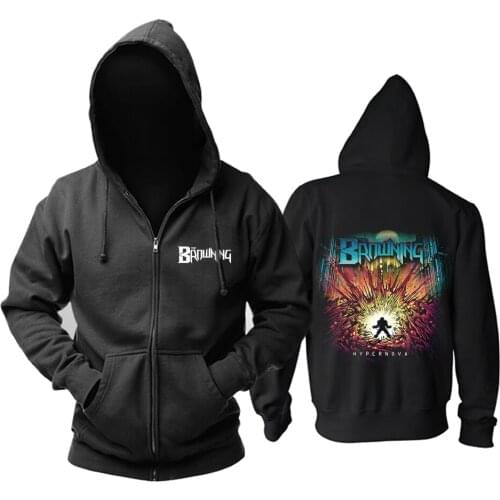 3 designs the Browning Electronic music Rock Hoodies brand shell jacket Metal Sweatshirt fleece zipper Nice Soft Warm