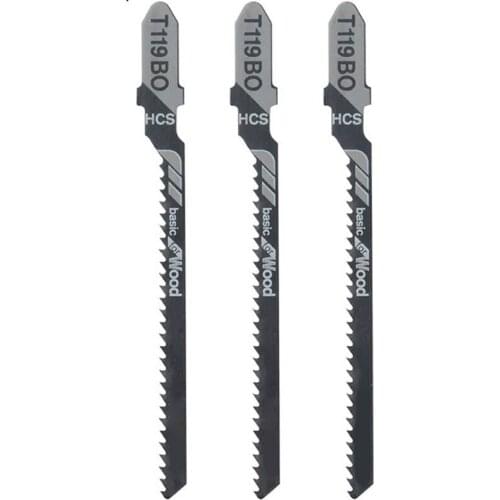 5pcs Set 3" 12TPI HCS T-Shank High Carbon Steel New Jigsaw Blades T119BO Sharp Lightweight For Wood Cutting