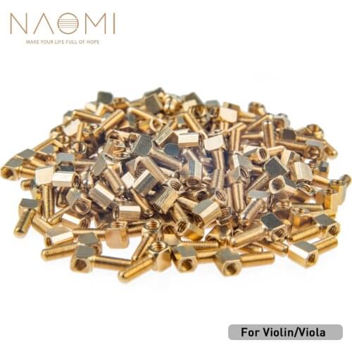 NAOMI 50pcs/1set 4/4 Violin Bow Button Brass Screw Eyelet Fit Dia 3mm Screw Bolt Bow Accessories For Violin/Viola Bow Luthier