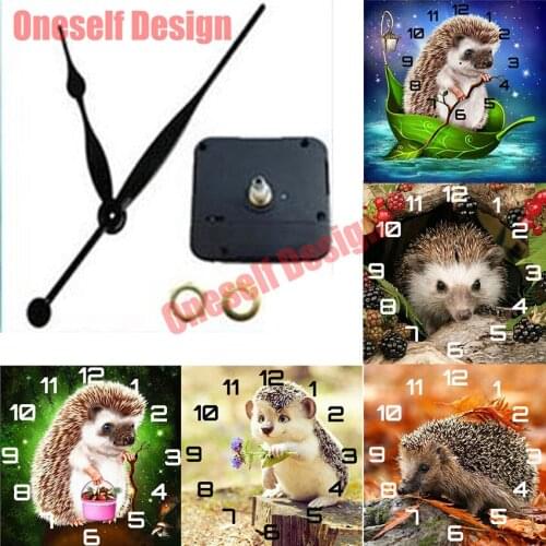 5d diamond painting full clock Hedgehog 5d diamond embroidery full set with clock Hedgehog diamond mosaic sale flower