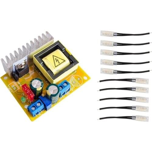 10 Pcs Bimetal Temperature Control Switch Thermostat N.C KSD9700 & 1 Pcs DC-DC 8-32V To 45-390V Step-Up Booster Module