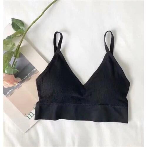 New fashion simple solid color student thread underwear bra beauty back bra tube top sports lingerie