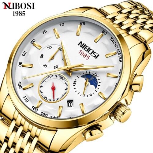 NIBOSI Relogio Masculino Sport Men Watches Top Luxury Brand Waterproof WristWatch for Men Stainless Steel Sport Male Clock