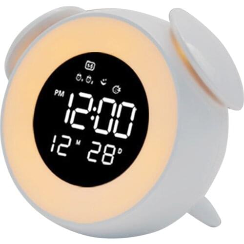 Wake Up Light Sunrise Alarm Clock Dimmable Digital Alarm With Snooze Mode Bedside Ambient Control RGB Dimmable Night Lamp