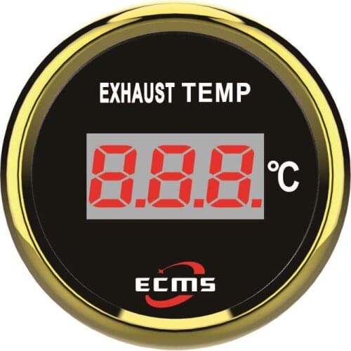 Marine Boat Yacht Water Temperature Gauge 0-800 Celsius 9-32V 52m 316L Golden Bezel Black Dial 800-00253