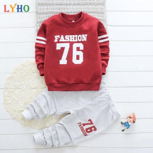 Baby Clothes for Boys Alphabet Long Sleeve Top Pants 2-Piece Set Autumn Sweater Suit Childrens Clothing Apparel Girls Outfits