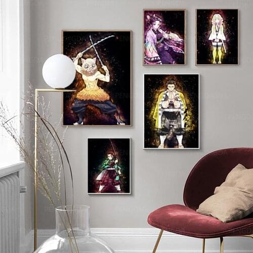 Home Decoration Canvas Wall Art Painting Japanese Pictures Printing Animation Character Modular Artwork Poster For Living Room
