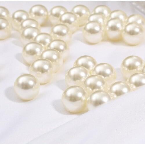 2-18mm No Hole Ivory Color Round plastic Acrylic pearl Craft ABS Imitation Pearl Resin Scrapbook Beads DIY Decorate