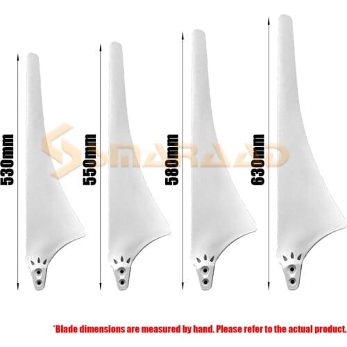 580mm 630mm Wind Turbine Blades For Horizontal Wind Generator Nylon Blades 300w 400w 500w 600w DIY Blades For Wind Generator