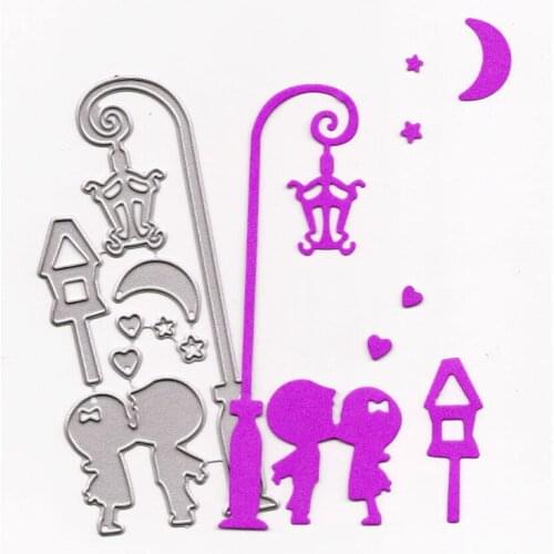Metal Street light couple paper die cutting dies for Scrapbooking/DIY Easter wedding Halloween Easter card