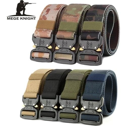 MEGE Tactical Belts Nylon Canvas Military Waist Belt with Metal Buckle Adjustable Heavy Duty Training Waist Belt Hunting kemer