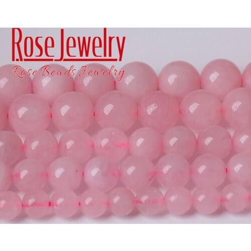 Natural Rose Pink Quartz Crystal Beads for Jewelry Making Round Loose Spacer Stone Beads DIY Bracelet Accessories Wholesale 15"
