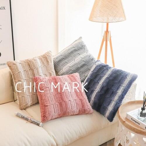 Shaggy Cushion Cover Striped Pillow Cover Decoracion Hogar Moderno Nordic Plush Sofa Pillowcase Cusions Cover 50x50cm