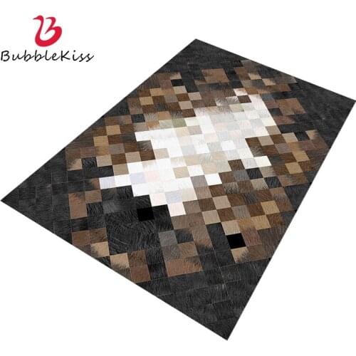 Bubble Kiss 2020 Modern Light Luxury Living Room Carpet Anti-Cowhide Geometric Mosaic Carpet Anti-Slip Home Bedroom Area Rug