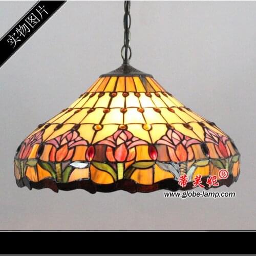 Tiffany Baroque Stained Glass Suspended Luminaire E27 110-240V Chain Pendant lights Lighting Lamps for Home Parlor Dining Room