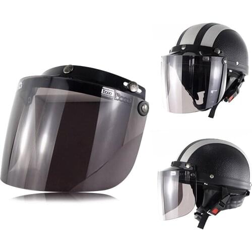 Windproof 3-Snap Visor Lens Shield for Motorcycle Helmets Flip Up Down F-Best