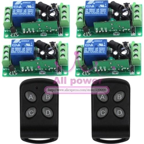 High Quality Wireless RF Remote Control Switch, DC 12V 10A Remote Control Light Switch 2 Working Modes Jog & Self-locking