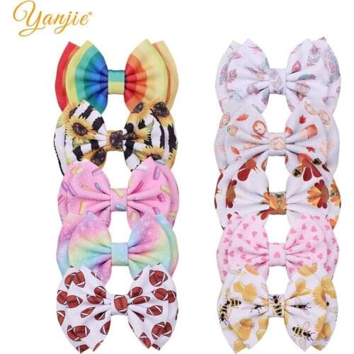 10pcs/lot Floral 2020 Hair Bows Barrette 6'' Double Layer Hair Clips For Women DIY Girls Hair Accessories Headband Hair Clip
