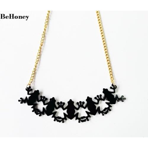 BeHoney Laser cut jewellery Frog NecklaceFunny Cute Festival Decorations Girls Teens Lady Charms Party Gift
