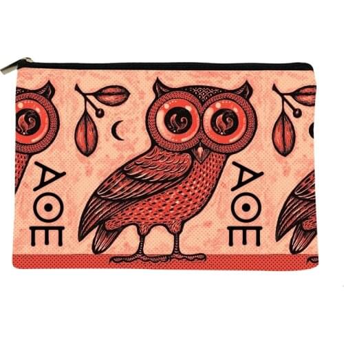 Women Athena and Owl Printed Make up bag Fashion Women Cosmetics Organizer Bag for Travel Colorful Storage Bag for Lady Bag
