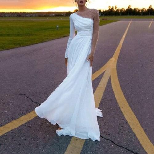 2021 Spring New Sexy Round Neck Long Sleeve Dress Spliced Mesh High Waist Fashion Ankle Length Dress C710