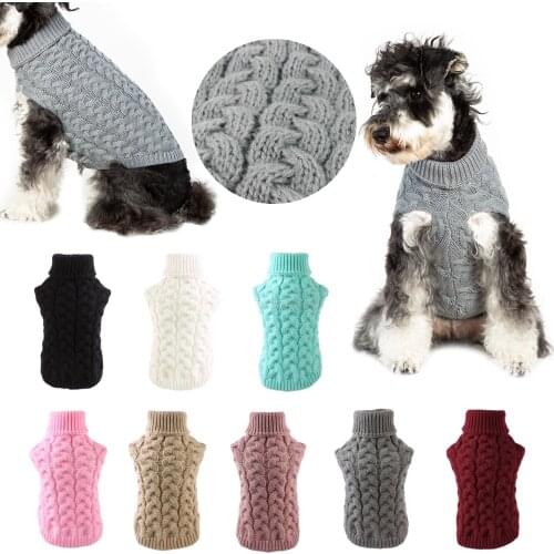 Winter Knitted Dog Clothes Warm Jumper Sweater For Small Large Pet Clothing Coat Knitting Crochet Cloth Jersey Perro #15