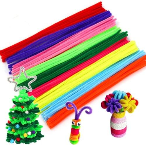 100pcs Kids Creative Colorful Diy Plush Chenille Sticks Chenille Stem Pipe Cleaner Stems Educational Toys Crafts For Children