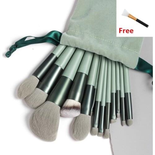 13PCS Summer Color Makeup Brushes Kit Natural Fiber Soft Bristle Blush Eyeshadow Concealer Foundation Makeup Tool Blender Set